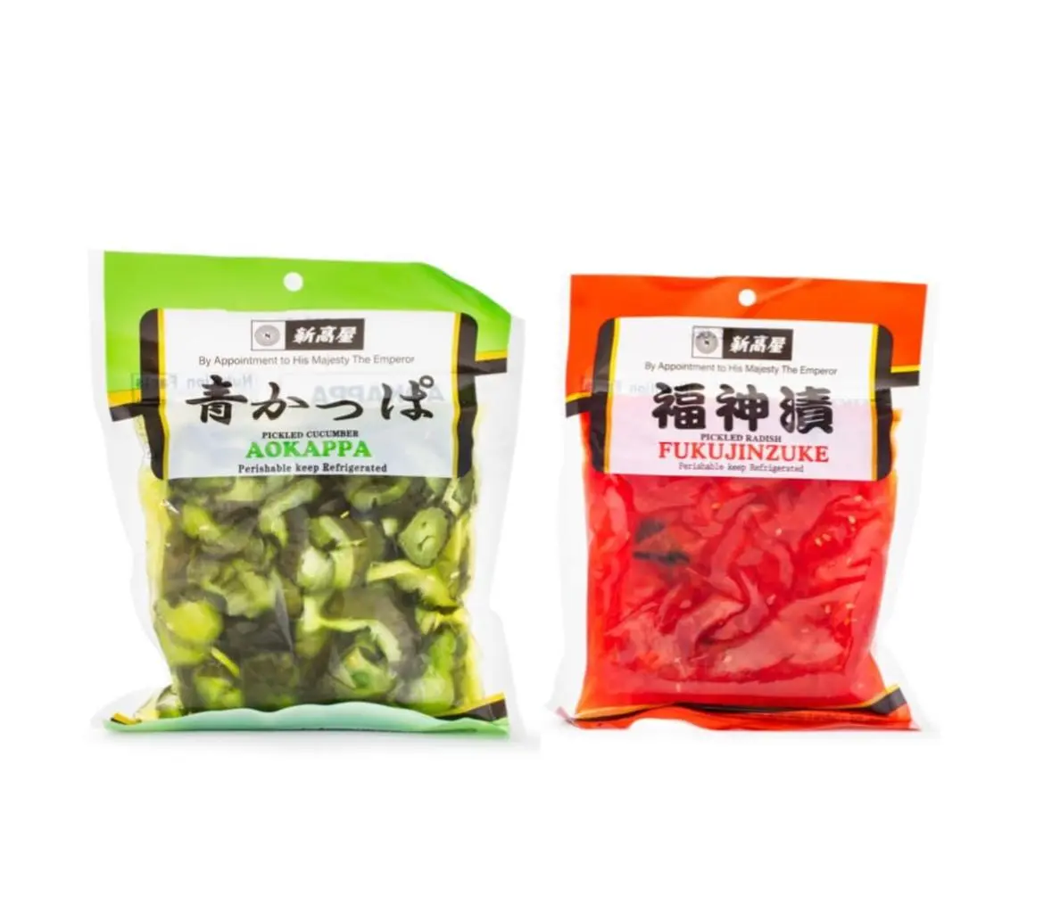 NITIKAYA Japanese Sampler Bundle Aokappa & Fukujinzuke 6.2oz | Pickled Cucumber and Pickled Radish Set