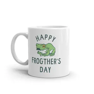 Happy Frogthers Day Mug Funny Sarcastic Fathers Day Gift Frog Graphic Novelty Cup - 11oz Funny Coffee Mugs Ceramic Printed Drinkware Cup