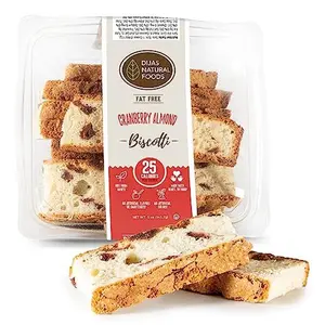 DIJAS Natural Foods, Crunchy Fat Free Biscotti Cookie, All Natural Preservative Free Ingredients, Delicious Low Calorie Snack (5 Ounces, Cranberry Almond)