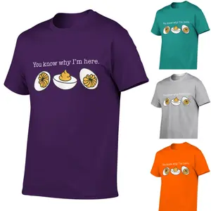 Men's Retro Thanksgiving Dinner You Know Why I'm Here Deviled Egg T-Shirt,Trendy Soft Short Sleeve Crew Neck Y2k Tee for Casual Streetwear,Gym,Workout | Holiday Gift for Dad,Husband,Boyfriend,Plus Size T-Shirts