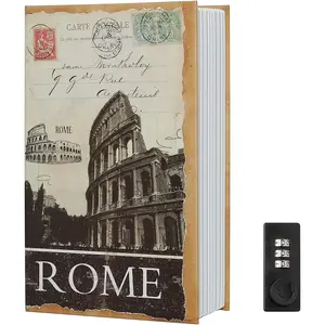 Diversion Book Safe Storage Box,Safe Box with Premium Combination Lock, Portable Book-Safe,Perfect for Home, Travel,Dorm Store Money, Jewelry, Phone and Passport,Rome