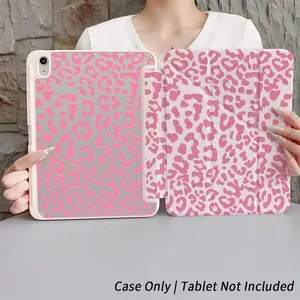 Pink Leopard Print Tablet Case With Pen Slot Multi Angle Stand Compatible With 10th Gen 11th Gen iPad Air Pro Mini 6 7 8.3 Inch 11 13 Inch Pro M4 iPad Air 2024 Spring Easter Gifts