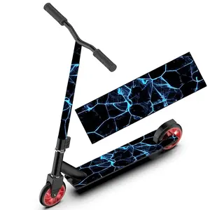 1 electrified blue and black pulse pattern scooter floor mat sticker, scooter sticker, skateboard sticker, personalized DIY