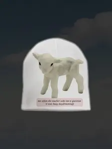 Adorable Y2K Style Beanie Hat, Cute Cartoon Design Knitwear for Men & Women, Perfect Fall/winter Accessory, Single-Sided Print