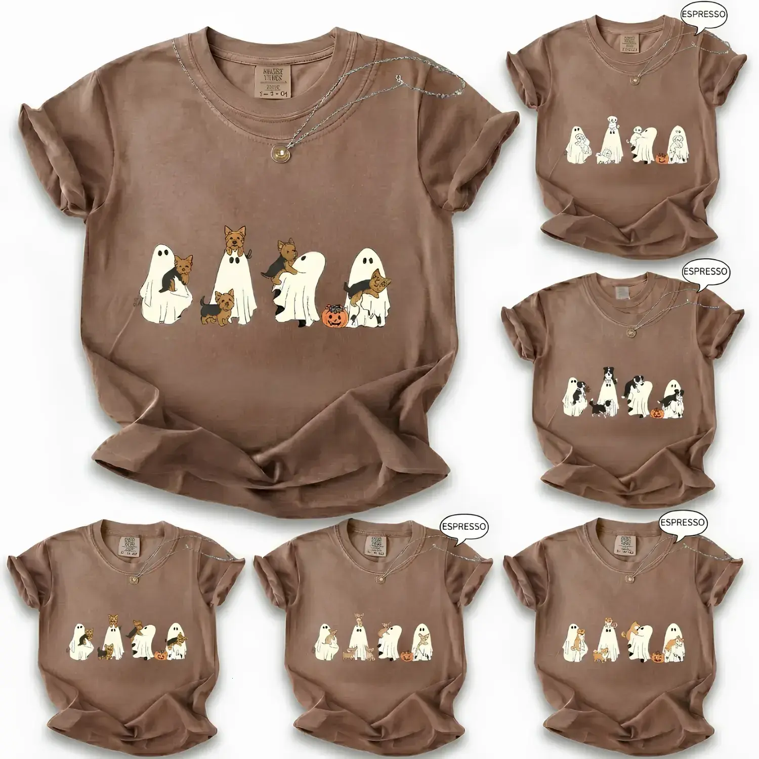 Comfort Colors 50+ Dog Breeds Cute Halloween Ghost Dog Graphic Tee