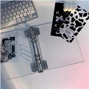 A5 Clear Acrylic Photo Binder with Magnetic Clips and Card Insert