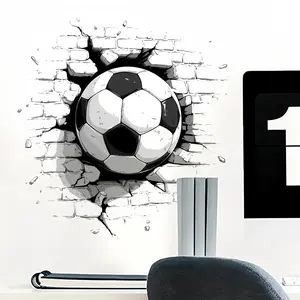 Removable Waterproof PVC Wall Sticker, Football Design, Decorative Decal for Walls, Doors, Windows, Easy to Apply and Remove, Football Stickers