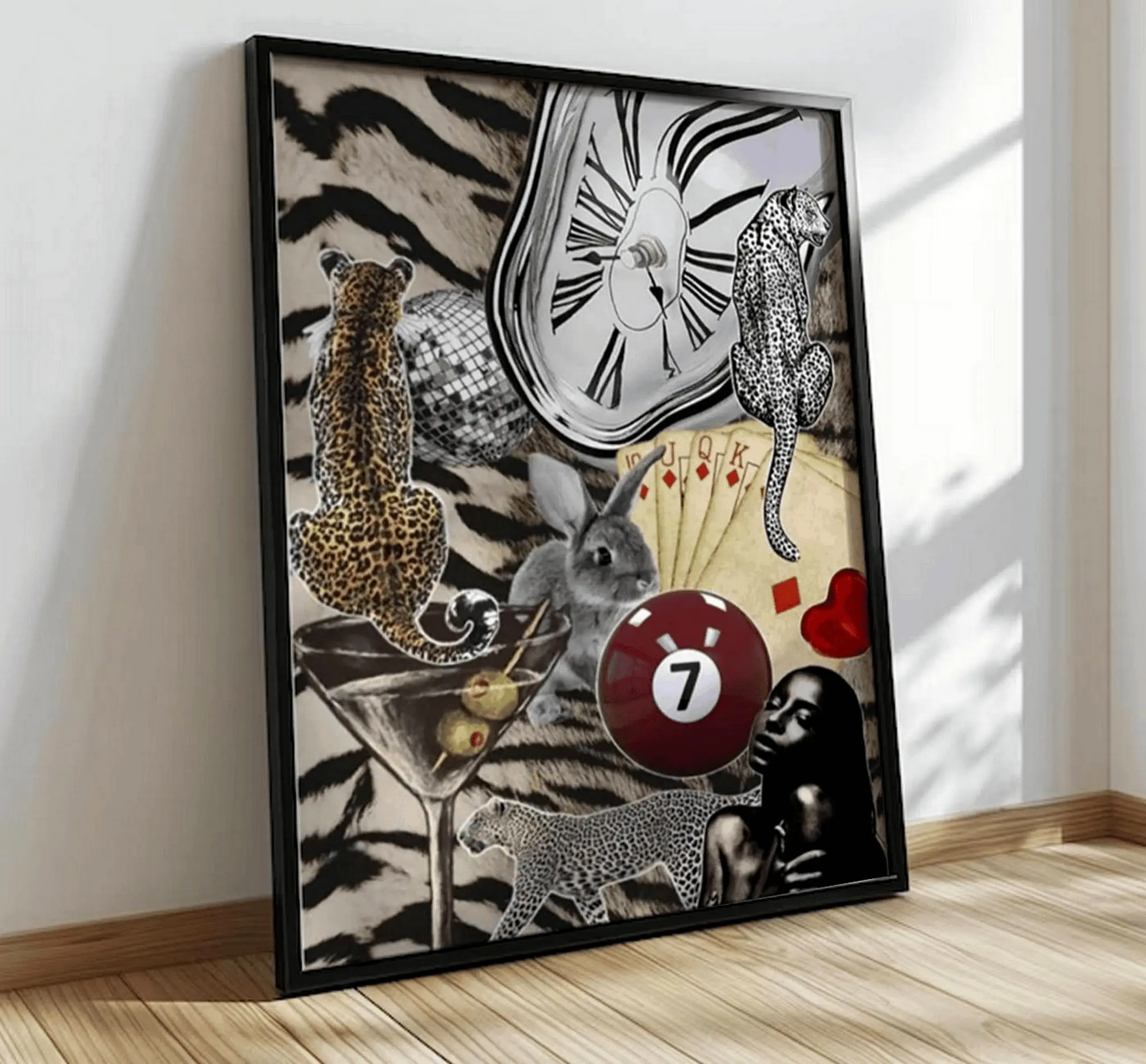 Black Woman Wall Art 7 Ball Pool Poster Lucky You Poster Fashion Girl Poster Leopard Poster