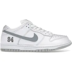 Nike SB Dunk Low Supreme 94 White Metallic Silver