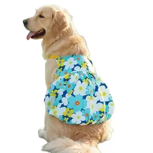 Pet Dress for Dogs, Lightweight Blue Puff Dress, Suitable for Medium to Large Breeds, Anti-Shedding, Ideal for Spring Summer Fall