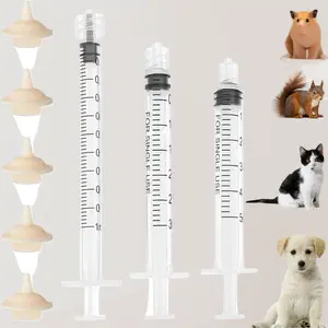 Pet Feeder Syringe Kit for Newborn Puppies, Kittens & Small Animals – 1ml/3ml/5ml Individually Wrapped Nursing Syringes with 5 Soft Silicone Nipples. Complete Feeding Set for Orphaned Babies – Precise Dosing, BPA-Free & Easy to Clean, Ideal for Fostering