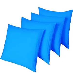 4 Pack Waterproof Blue Pillow Protectors Standard 20x26 Inches Smooth Zipper Premium Encasement Covers Quiet Cases Set