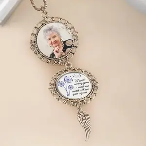 I Will Carry You With Me Until I See You Again – Personalized Memorial Photo Car Ornament, Rear View Mirror Gift for Loss of Loved One