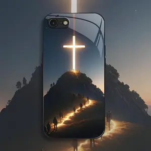 Suitable for [iPhone Se 2] New high-end Jesus glass mobile phone case New business simple glass mobile phone case Affordable price Anti-drop and anti-fingerprint 995