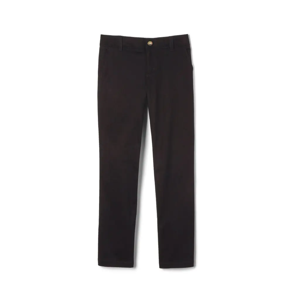 French Toast Women's Straight Fit Stretch Twill School Uniform Pant - Adult, Black, W10, Polyester Garment with Adjustable Button Closure (Blouse Compatible)
