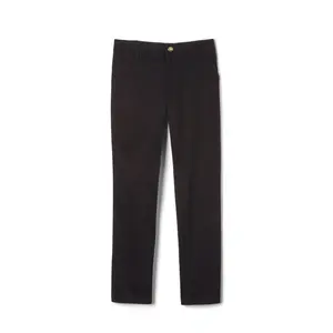 French Toast School Uniform Girls Straight Fit Stretch Twill Pant-Adult-BLACK-W10