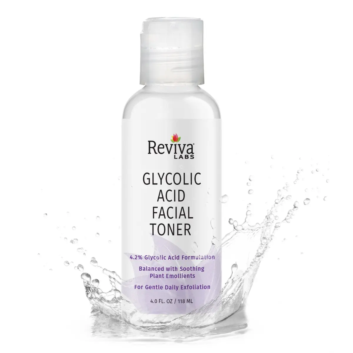 Reviva Labs Glycolic Acid Toner – Gentle Exfoliating & Hydrating Face Toner with Aloe & Hyaluronic, 4 oz