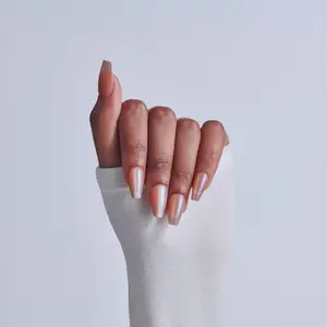 KISS High-Style Long-Lasting Chrome Finish Embellished Press-On Glue Nails - Dusk Mirage