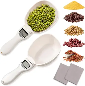 2pcs Digital Measuring Spoon Scale – Adjustable Electronic Kitchen Scoop for Cooking, Baking & Pet Food