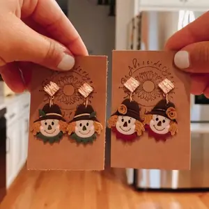 Polymer Clay Scare Crow earrings