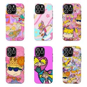 Helga & Arn0ld Retr0 Carto0n Phone Case, Hey Arnold! 90s Nostalgia Print Protective Cover,For iPhone 11 12 13 14 15 16 17 for Samsung S22 S23 S24 S25 S26, Trendy Girly Gift,Birthday and Christmas gifts