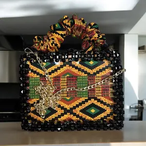 Asake Handmade kente Beaded Bag Collection - Perfect for Any Occasion, Women's Handbag