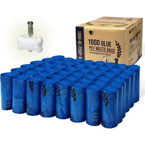 1000 Poop Bags with Dispenser and Leash Tie, 9" x 13", Blue, 1000 Count 1000 Poop Bags with Dispenser and Leash Tie, 9" x 13", Blue, 1000 Count