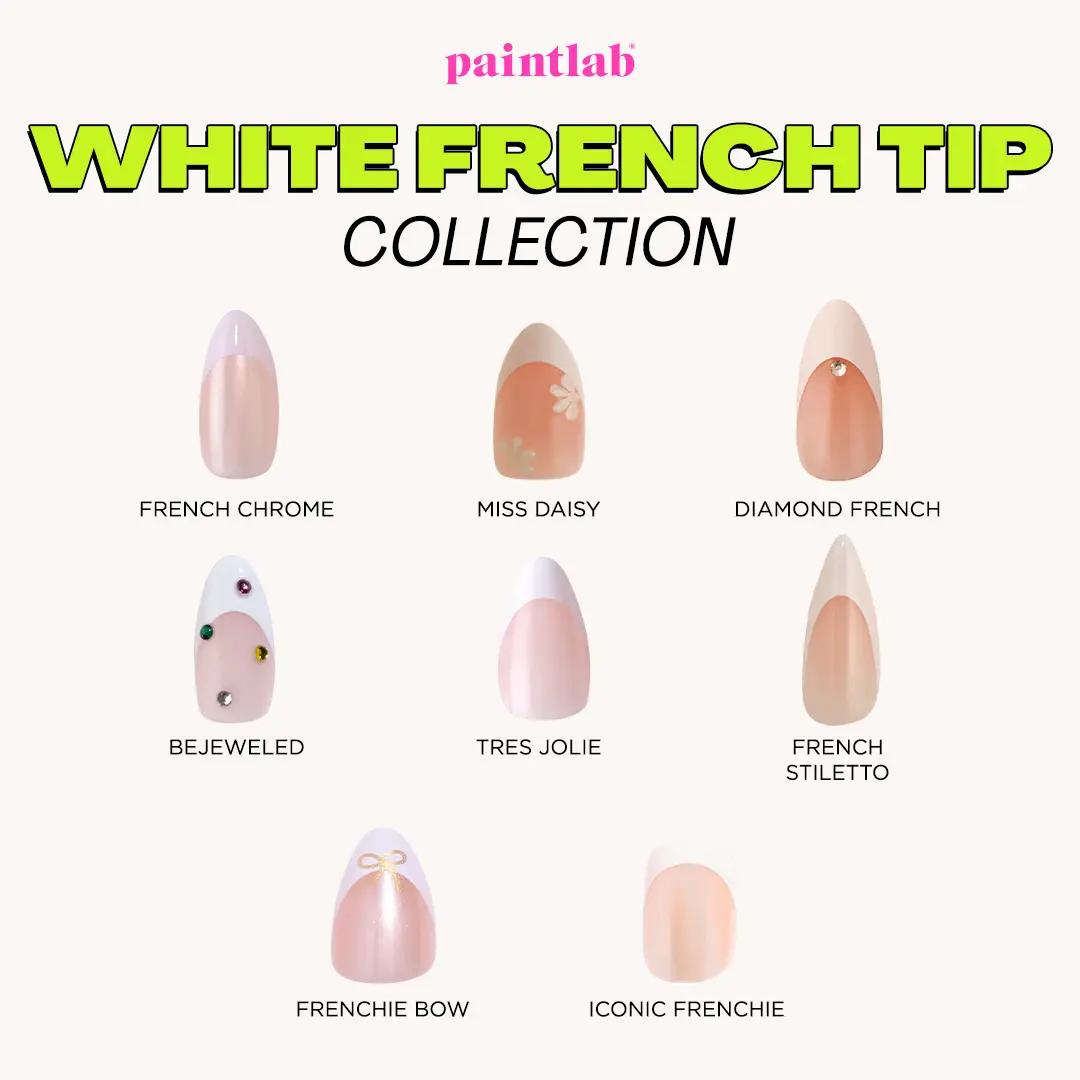 PaintLab White French Tip Press On Nails Collection