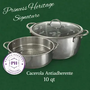 Princess Heritage Signature Cacerola Antiadherente con Vaporera 10 qt