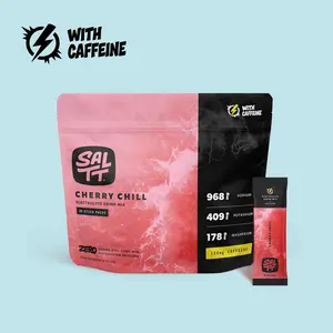 SALTT Cherry Chill Electrolyte Drink Mix - 100mg Caffeine - Sodium, Potassium, Magnesium - Zero Sugar - 30 Packets