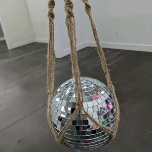 disco ball macrame hanger