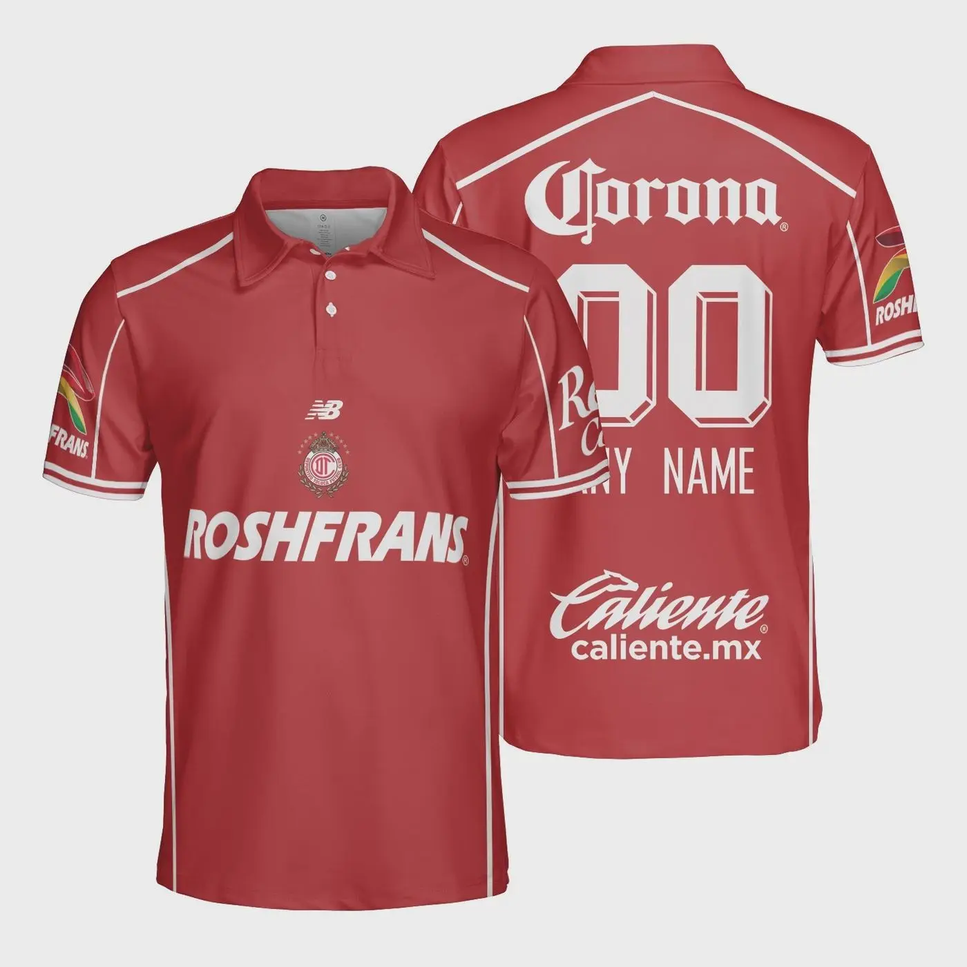 Custom Deportivo Toluca Personalized 2026-27 Home Polo Design Size S-5XL