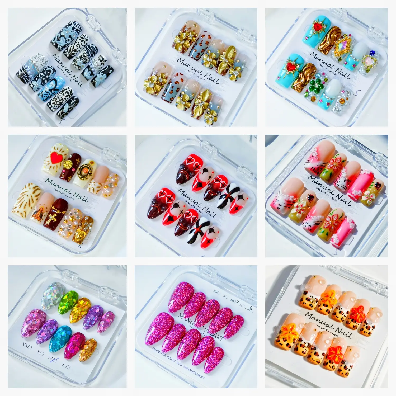 Gothic Religious & Floral A Acrylic Press-On Nails Collection | Luxury Handmade  | Y2K | Reusable | Salon-Quality Nail Artpress on. nail