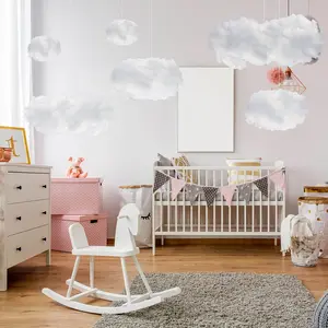 3pcs Artificial Cloud Props, Imitation 3D Cloud for Ceiling Hanging Decorations, Fake Cloud Shape Ornaments for Wedding Party Stage Show Decor