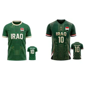Iraq Soccer Jersey, Custom Name Number Mesh Shirt Fan Gift