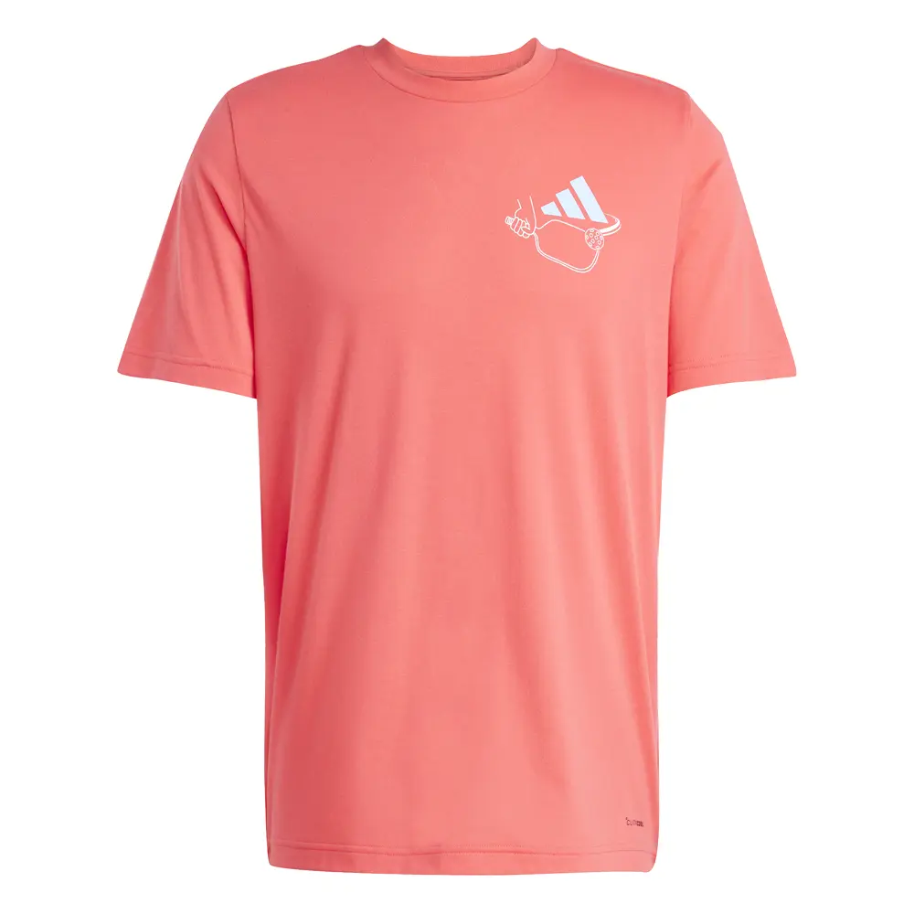 adidas Mens Pickleball Served Graphic Tee Pickleball Casual Tops Casual - Red