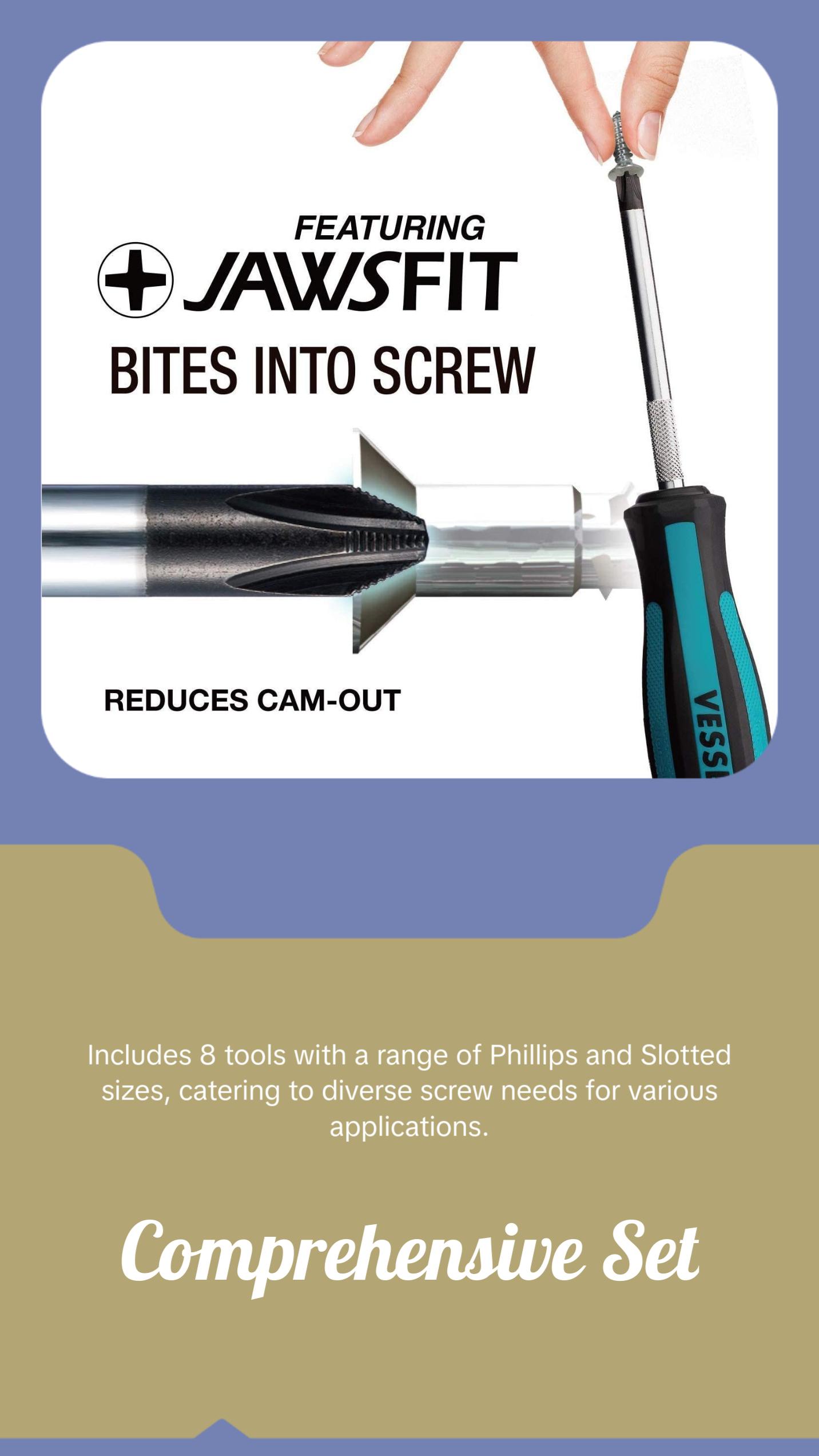 Vessel Tools 9008EVA  MEGADORA Screwdriver Set, 8 pieces