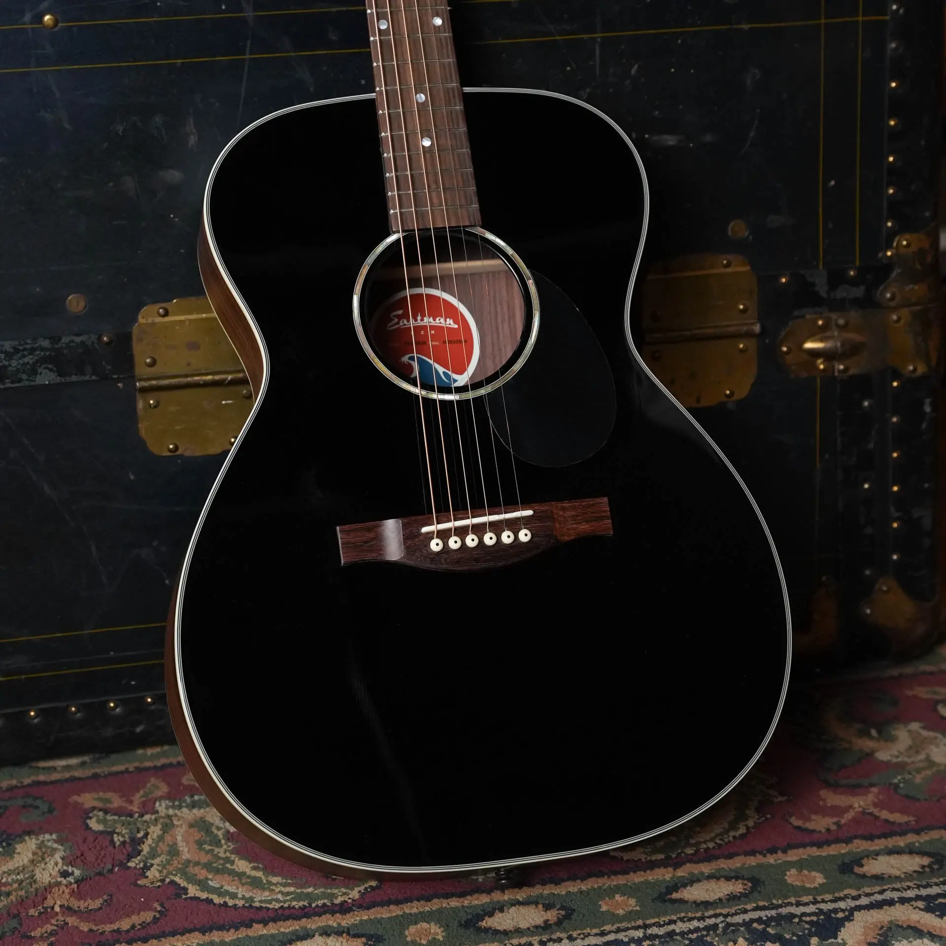 Eastman PCH2-OM-BK Black Orchestra Model Acoustic Guitar #2569