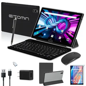 Tablet 2024 Newest Android 13 Tablet, 10 inch Tablet, 2 in 1Tablet with Keyboard, Octa-Core tablet, 64GB ROM+1TB Expand, 4G Cellular, 2 Sim Slots, 1080P, 13MPCamera, 2.4GWiFi Tablet GPS/BT/GMS/Mouse/Case