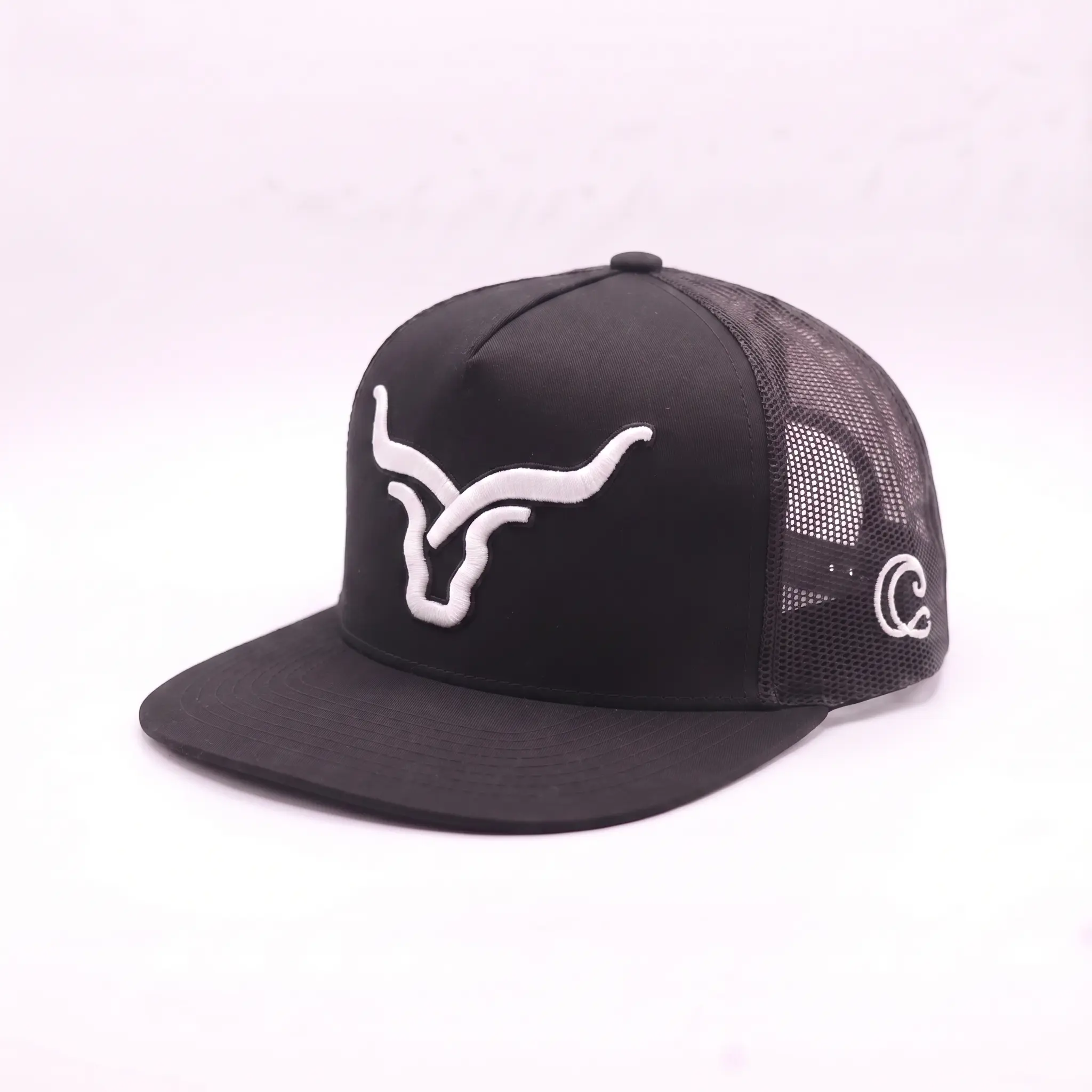 Longhorn Trucker Hat | Embroidered Adjustable Snapback Baseball Cap for Men & Women