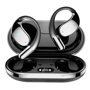 ENC call noise reduction, LED display sports headphones suitable for Android IOS headphones, gaming headphones, audio Chargeable Headset Charging Plastic Black Electronic