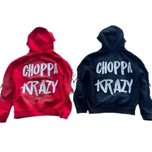 This hoodie is brimming with American street style, hardcore gang vibes, and high-street brand aesthetics. Large appliqué embroidered gun pattern, flames on the sleeves, and eye-catching slogans—perfect for creating a bold, distinctive character design.