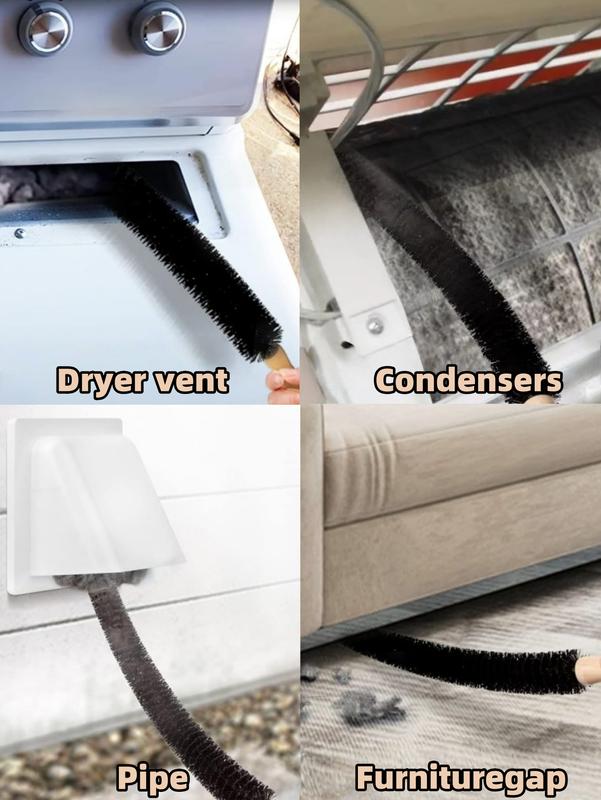 LMMAKE Dryer Vent Cleaner Brush 29.9 Inch Long Flexible with 25.6 Inch Dense Nylon Bristles for Efficient Dust Removal Smooth Airflow in Dryers Refrigerators Air Conditioners Household Cleaning Tool