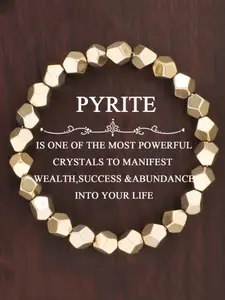 Handmade Native Iron Ore Bracelet, Multi-Faceted Bohemian Beads, Symbolizes Wealth and Abundance, Vintage Spiritual Gift, Stackable Bracelet