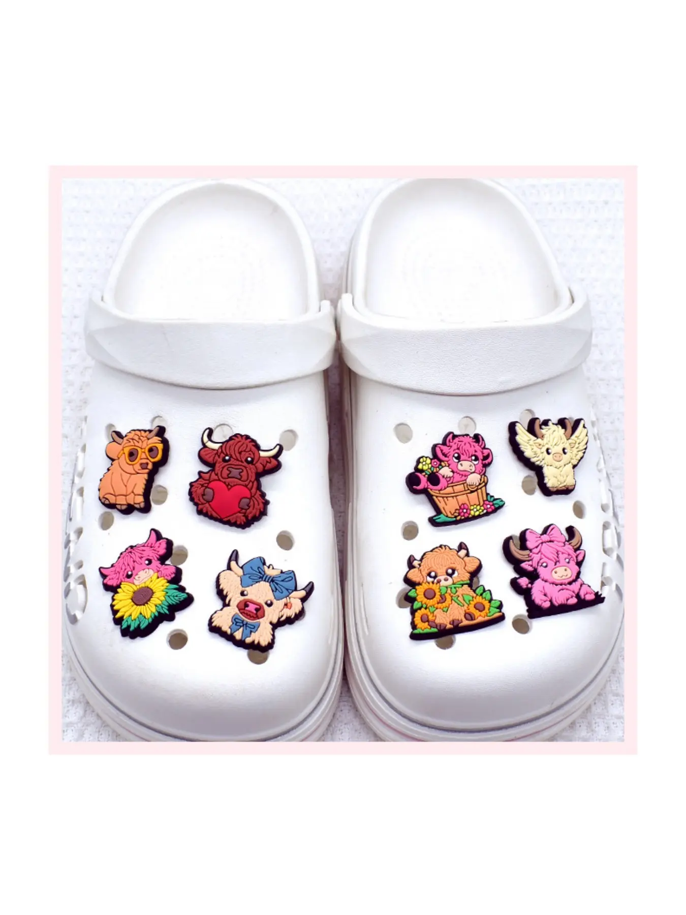 20-Piece Cow-Shaped Croc Charms Set for DIY Shoe Decoration, Abs Material for Clogs, Sandals, Slippers, Perfect for Valentine's, Easter, & Party Accessories, Decorative Shoe Accessories, Clog Shoe Decorations