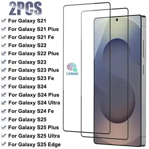 2PCS Tempered Glass For Samsung Galaxy S21 S22 S23 S24 Plus S25 Ultra Screen Protector For Samsung S23 S24 S25 Fe Edge Glass