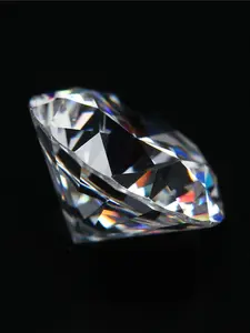 1 Grain 2ct Super Sparkling Round Moissanite Raw Stone, D Color Vvs Purity, Eight-Heart-Eight-Arrow Cut, Gra Certificate Included