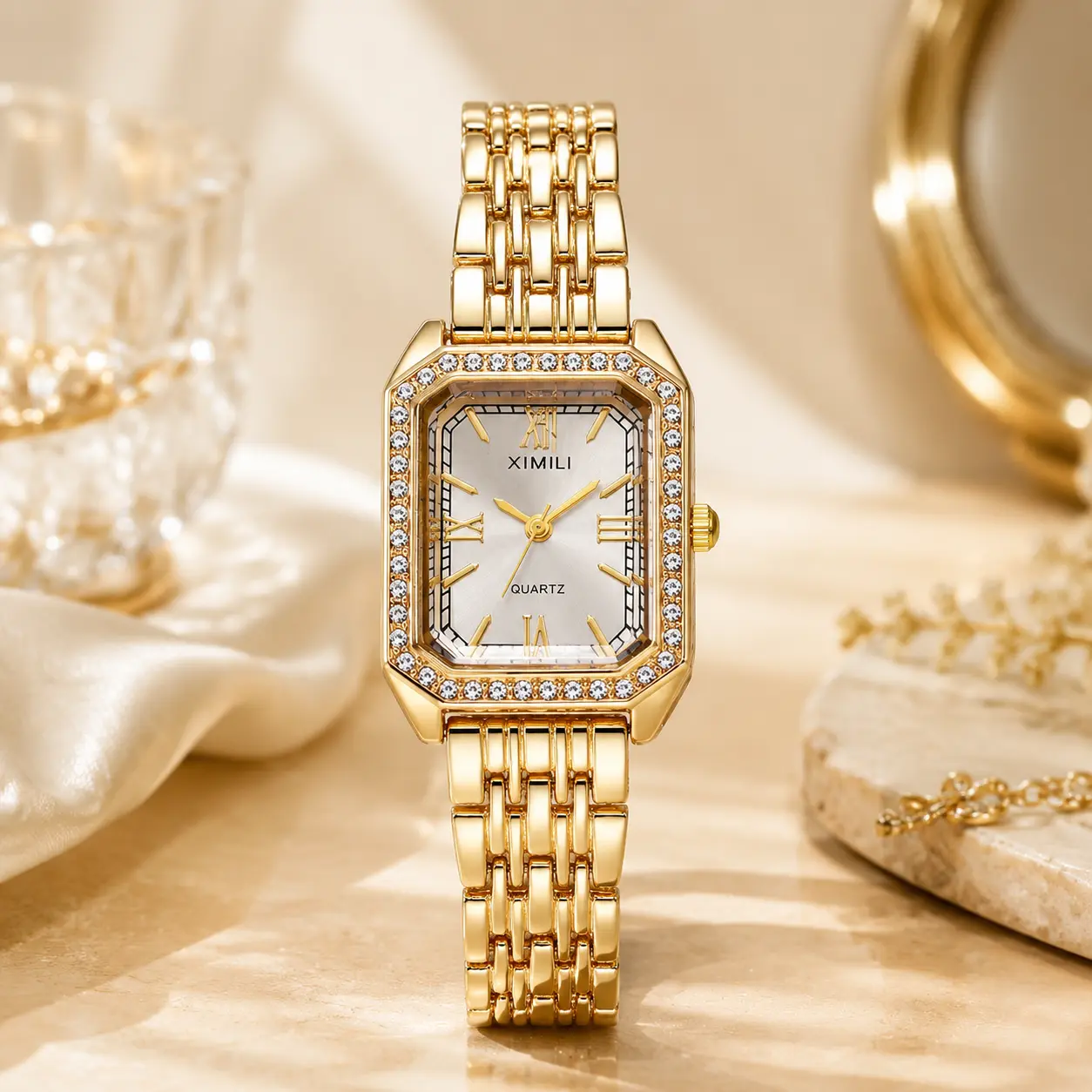 Luxury Gold Skeleton Watch for Men – Transparent Mechanical Dial, Adjustable Metal Strap, High-End Fashion Accessory for Gifting & Daily Wear