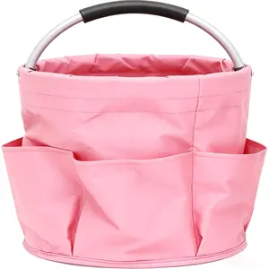 Foldable Storage Basket, 1 Count Multi-Functional Garden Tool Tote with 6 Pockets, Portable Organizer Bag with Rounded Handle for Home, Office, Dormitory and Outdoor Use, Poolside Storage Baskets room organization product