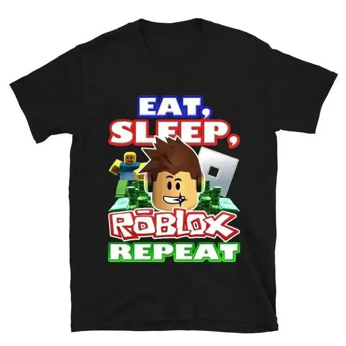 Essential Clean Fit Tee 2026 Oversized Graphic Tee Roblox Graphic Short-Sleeve Crew Neck Sports Tee - Classic Retro Nostalgic Gaming Art Prints, Soft Breathable Fabric, Stylish Casual Outdoor Wear for Roblox-Loving Enthusiasts, Love Unisex Boxy Fit Heavyw